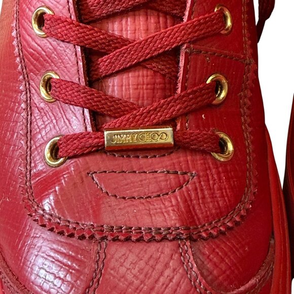Jimmy Choo $985 Red Argyle Leather High-Top Designer Shoes Men\'s size 42/US 9 main image 11